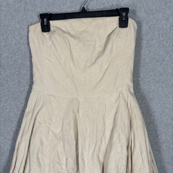 Banana Republic Dress 4P Cream Velvet Suede‎ Neutral Tulle Party Witchy Whimsy - Picture 2 of 13